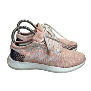 Adidas PureBoost Go Women's Running Shoes Size 6 peach White Knit Sneakers‎